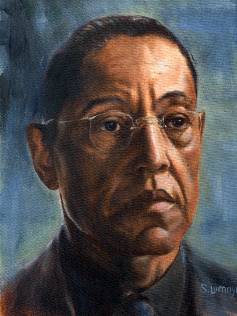Oil painting portrait of Gustavo Fring