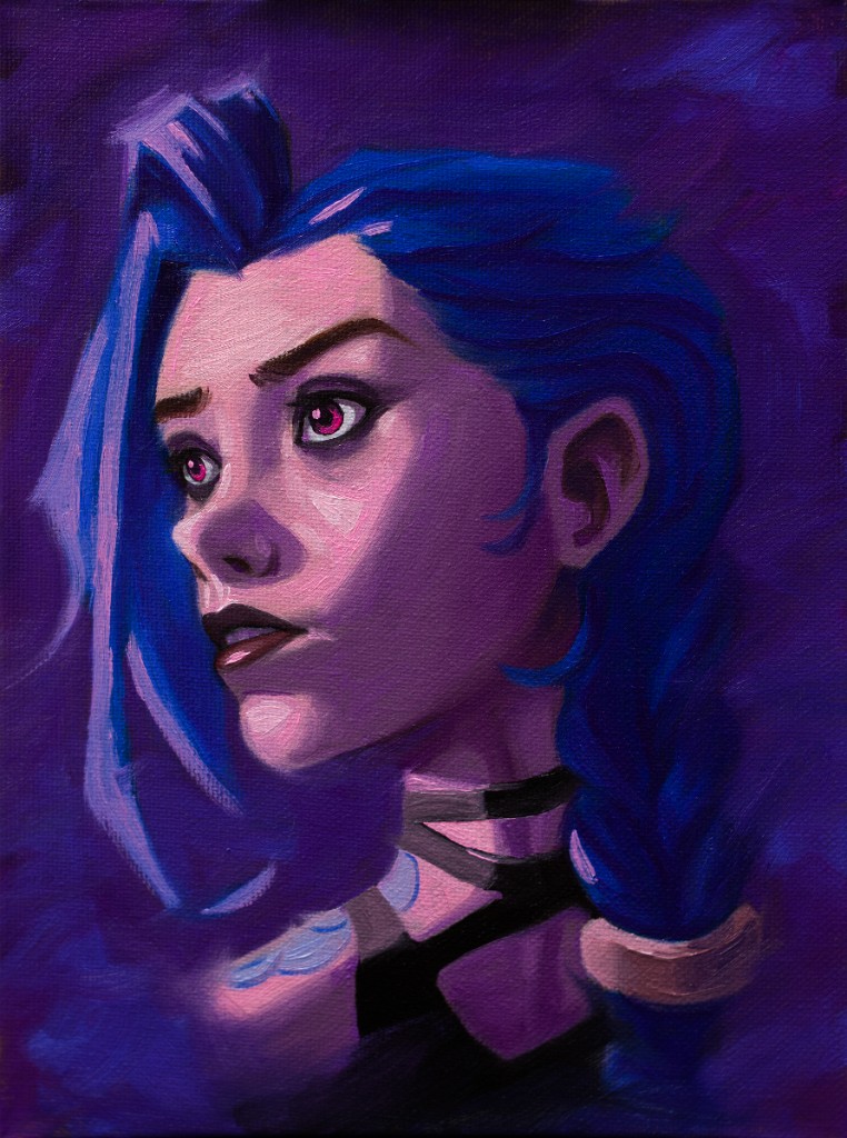 Oil painting of Jinx from Arcane