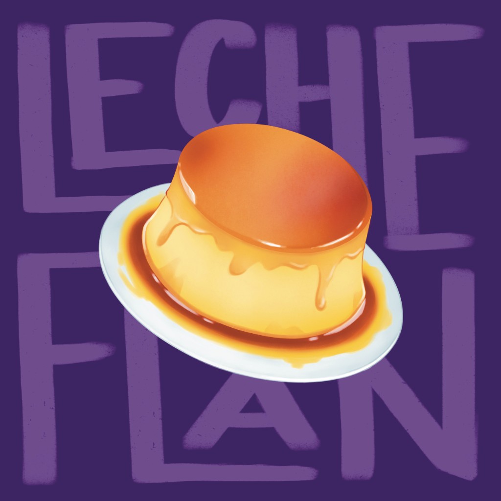 Digital illustration of Leche Flan